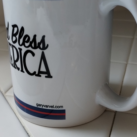 American flag/God Bless America White Large Ceramic Coffee Mug - Picture 4 of 8